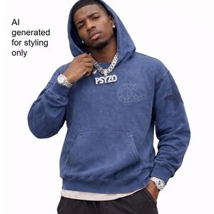 Beyonce CCT2025 Cowboy Carter Tour Live 25 Heavyweight Hoodie Blue Cotton Size M